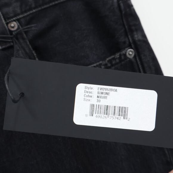 NWT Edwin Simone Mid-Rise Straight Leg Button Fly Denim Jean Maire Black Size 30 - Picture 9 of 9